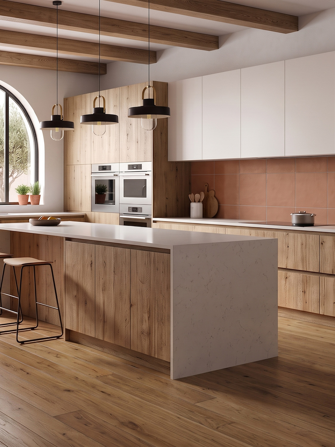 terracotta tiles kitchen splashback