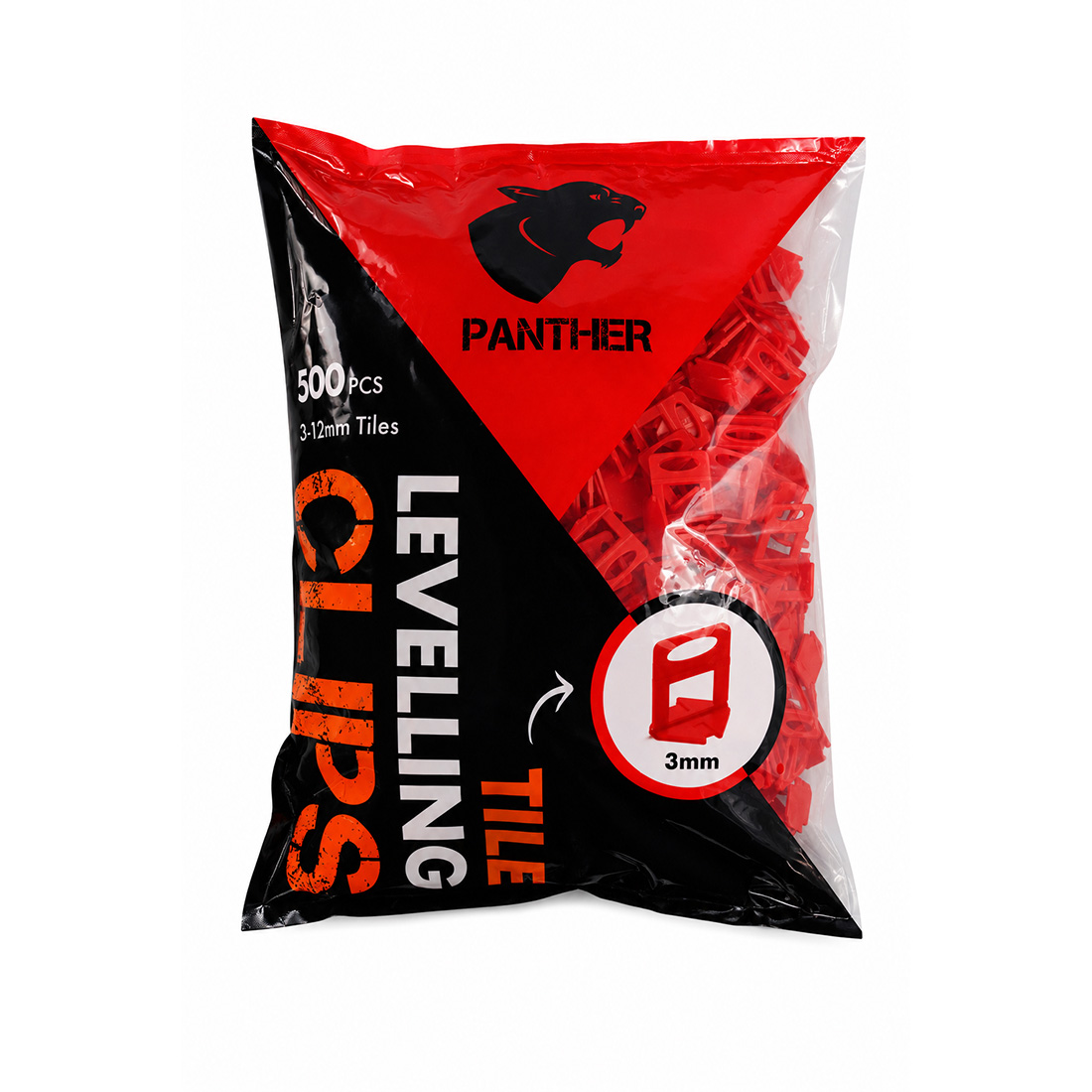 Panther Levelling System 3mm Base Clips 500pce Bag
