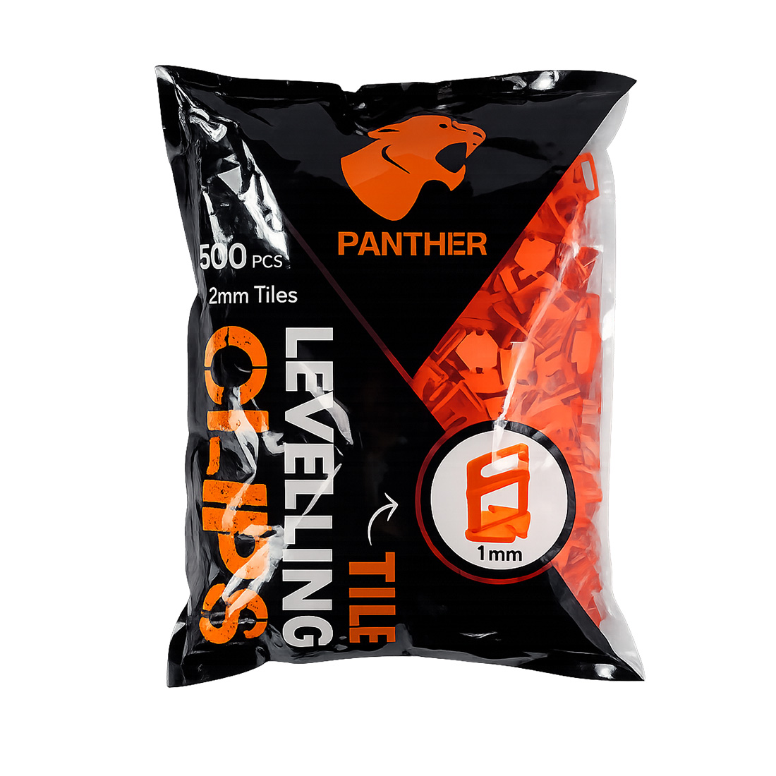 Panther Levelling Clips 1mm Base 3-12mm 500pce Bag
