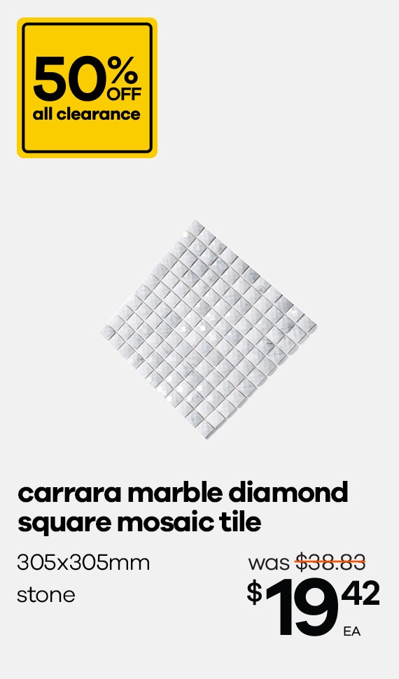 Carrara Marble Diamond Square Mosaic Tile