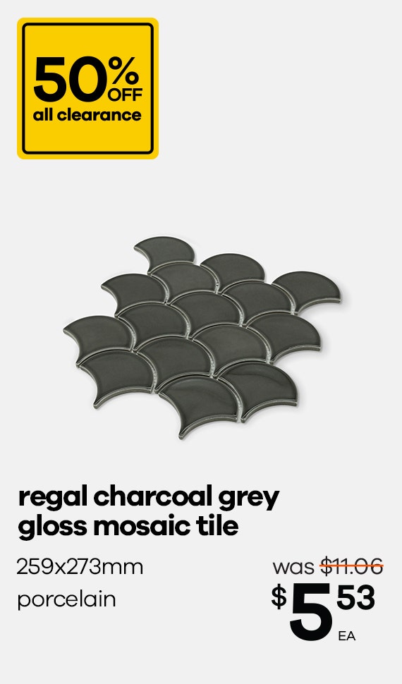 Regal Charcoal Grey Gloss Mosaic