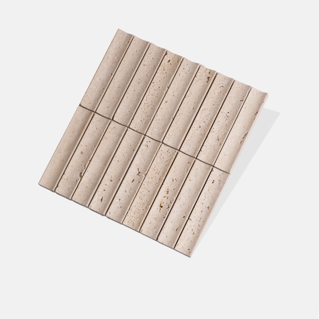 Concave Travertine Honed Mosaic