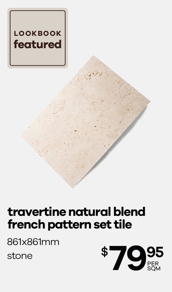Travertine Natural Blend French Pattern Set Tile