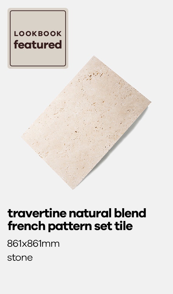 Travertine Natural Blend French Pattern Set Tile