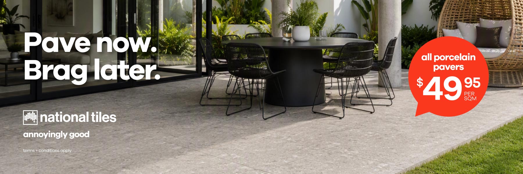 porcelain pavers $49.95 per sqm